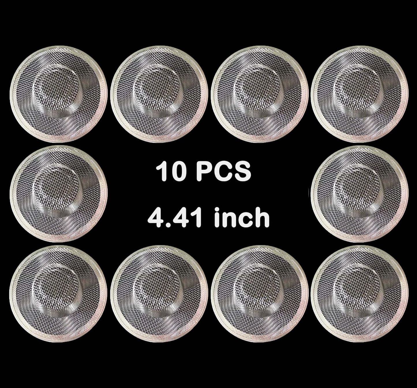 10Pcs Metal Mesh Kitchen Sink Strainer, 4.41" Stainless Steel Slop Basket Filter Trap Kitchen Sink Drain Strainer Screen Mesh Food Catcher for Most Kitchen Sink Bathroom Shower Floor Drain