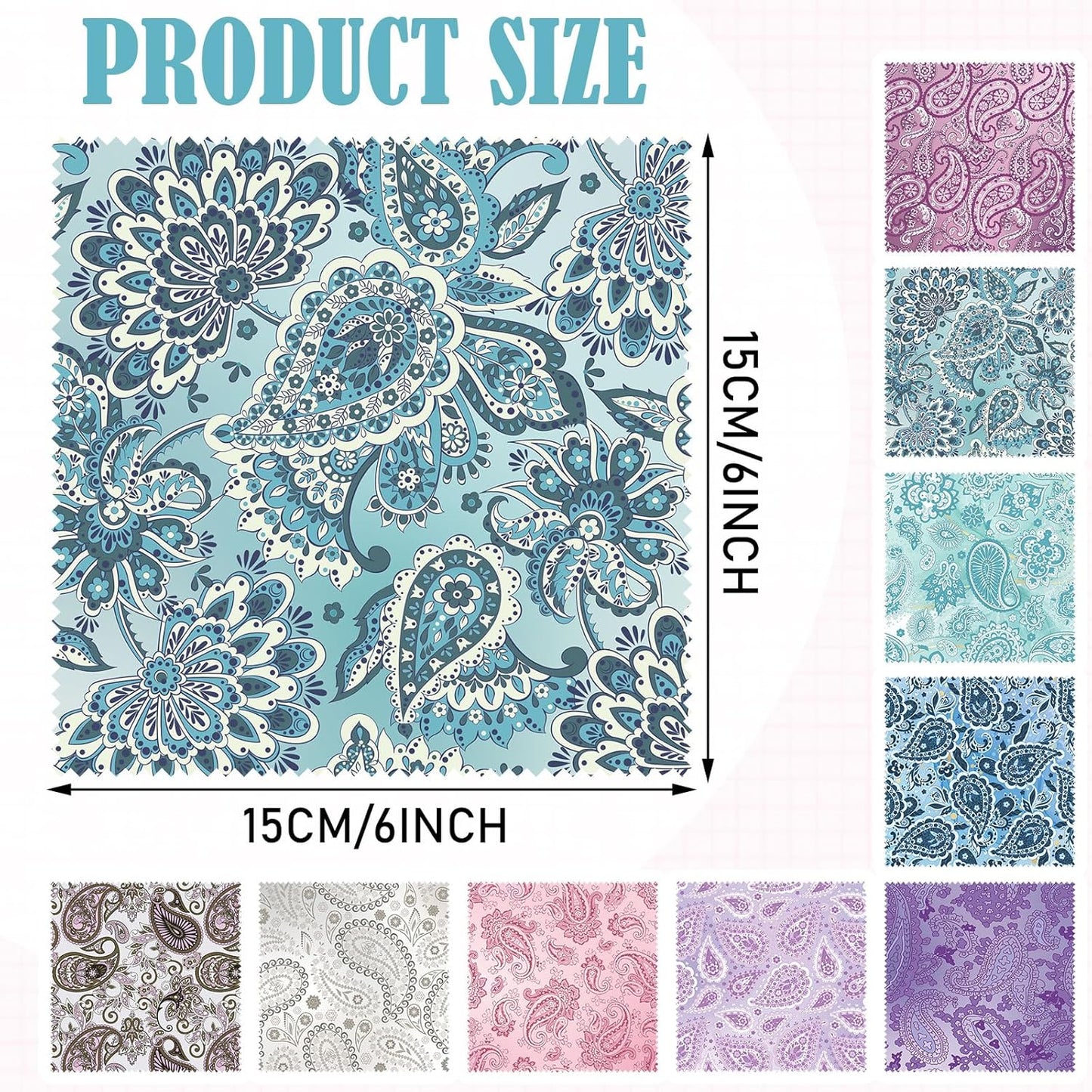 Sinmoe 20 Pcs Microfiber Cleaning Cloth Cute Paisley Waves Design Microfiber Soft Multicolor Glasses Cleaner Cloth for Eyeglasses Camera Lens Cell Phone Screens Glasses, 6 x 6 Inches