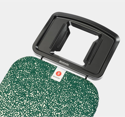 Brabantia - Ironing Board B – Solid Steam Iron Rest – Adjustable Height – Non-Slip Rubber Feet – 100% Fairtrade Cotton Cover with Foam Padding – Foldable – New Dawn – Size B (49 x 15 in)