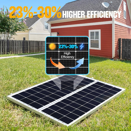 SOLPERK 2PCS Solar Panels 100 Watt 12 Volt, High-Efficiency Monocrystalline Solar Panel for Home, RV, Camping, Marine, Rooftop, Off-Grid Applications, 2-Pack 100W, SK-M200W