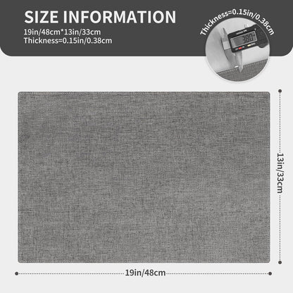 Cloth Placemats, Set of 4 Heat-Resistant Cotton Linen Blend Double Layered Machine Washable Place Mats, Wrinkle Free Thick Fabric Dining Table Mats for Indoors & Outdoors (Dark Grey, 4)