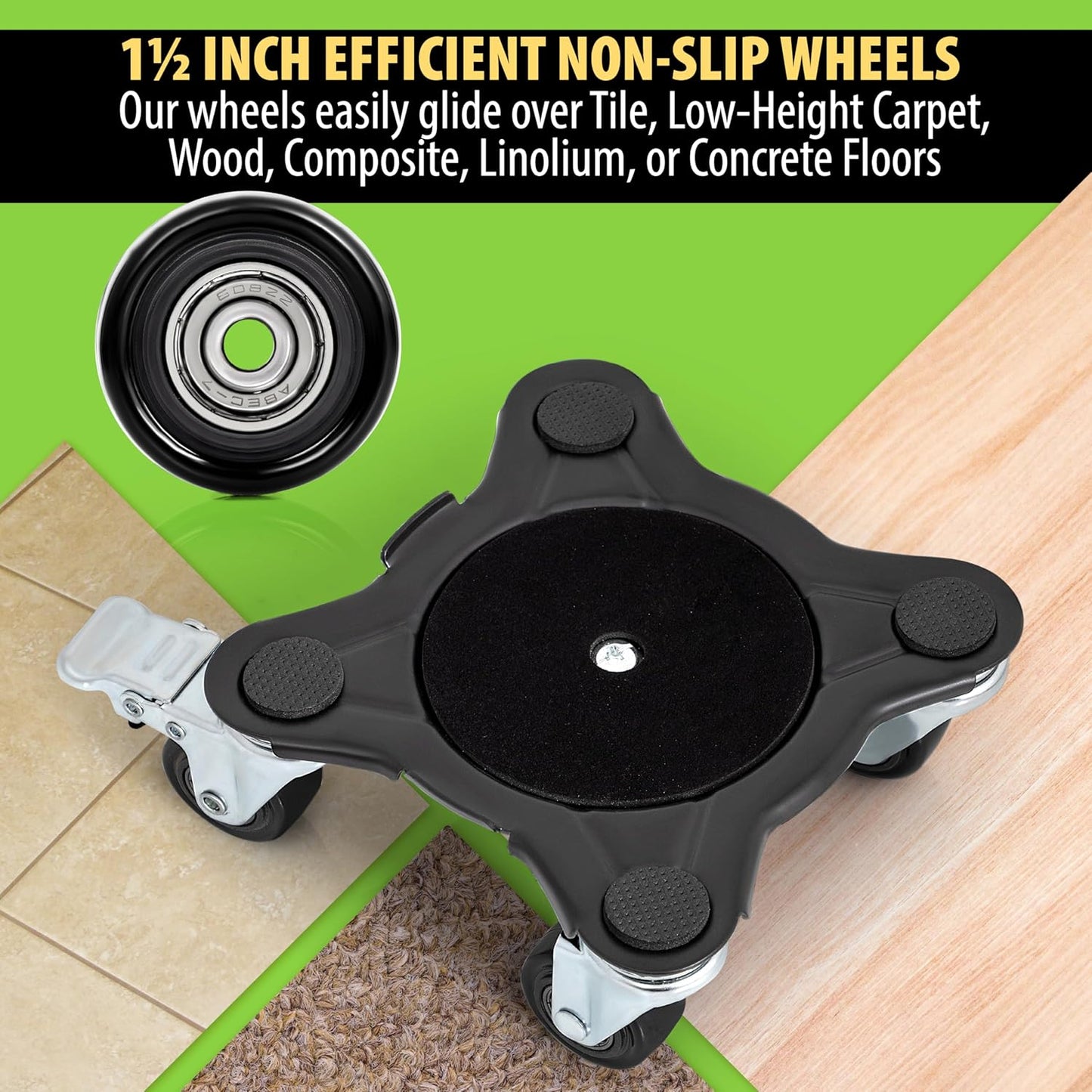 Furniture Movers with Wheels - Set of 4 Heavy Duty Furniture Lifter Tool with 2000 lbs Load Capacity, Easy Sliders Dolly for Moving Appliances, Sofa, Cabinet, and Piano etc (6.3×6.3IN)