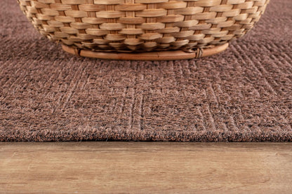 CAMILSON Easy Jute Rug 6x9, Indoor Outdoor Brown Color Fiber Area Rugs for Living Room Patio and Kitchen Rug, Solid Boho Woven Design, Easy-Cleaning, Washable Outside Carpet Alfombras (6 x 9)