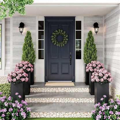 Set of 2 Planter Box Outdoor 30"H x 14.4"W x 13.6"D- Tall Planters for Outdoor Patio/Porch, All-Weather with Anti-dumping Kit, Durable Galvanized Steel, Modern Design for Plants, Flower, Garden