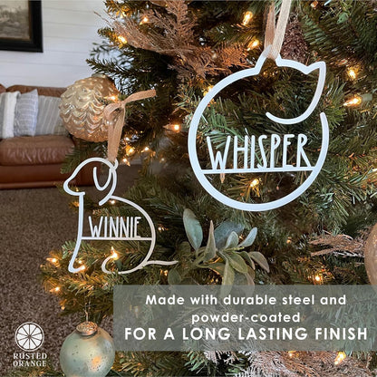 Man's Best Friend Personalized Pet Ornaments (2 Pack; 4 Inch) - Custom Name and Personalized Dog and Paw Design Christmas Ornaments for Christmas Tree