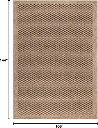 CAMILSON Easy Jute Rug 9x12, Indoor Outdoor Natural Color Fiber Area Rugs for Living Room Patio and Kitchen Rug, Sisal Boho Woven Design, Easy-Cleaning, Washable Outside Carpet Alfombras (9 x 12)