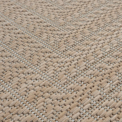 Adiva Rugs Outdoor Indoor Area Rug, Weather Resistant, Easy to Clean, Stain Resistant Floor Mat for Dining Room, Backyard, Deck, Patio (Natural Beige, 2'6" x 7')