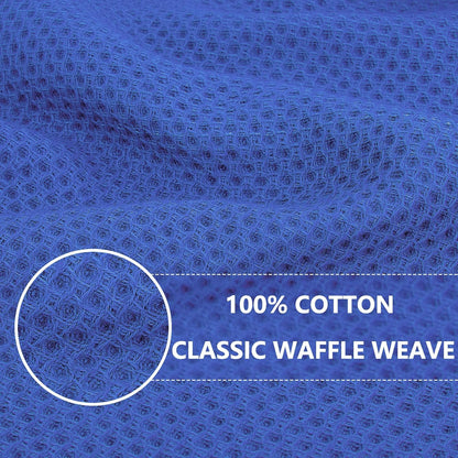 Homaxy 100% Cotton Waffle Weave Kitchen Dish Cloths, Ultra Soft Absorbent Quick Drying Dish Towels, 12 x 12 Inches, 8-Pack, Blueberry