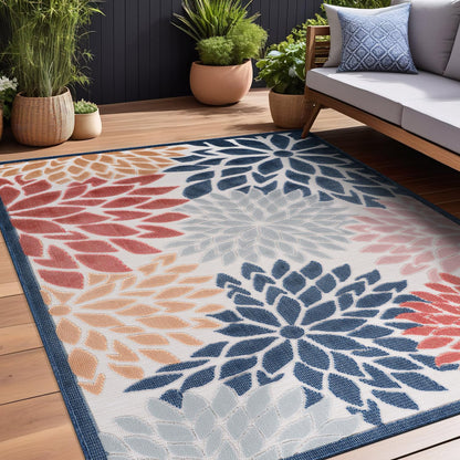 Beverly Rug Outdoor Rug 10x14 Large Modern Floral Tropical Area Rugs for Indoor and Outdoor Patio Easy to Clean Non Shedding Living Room Porch Garden Washable Outside Carpet (10 x 14 Multicolor)