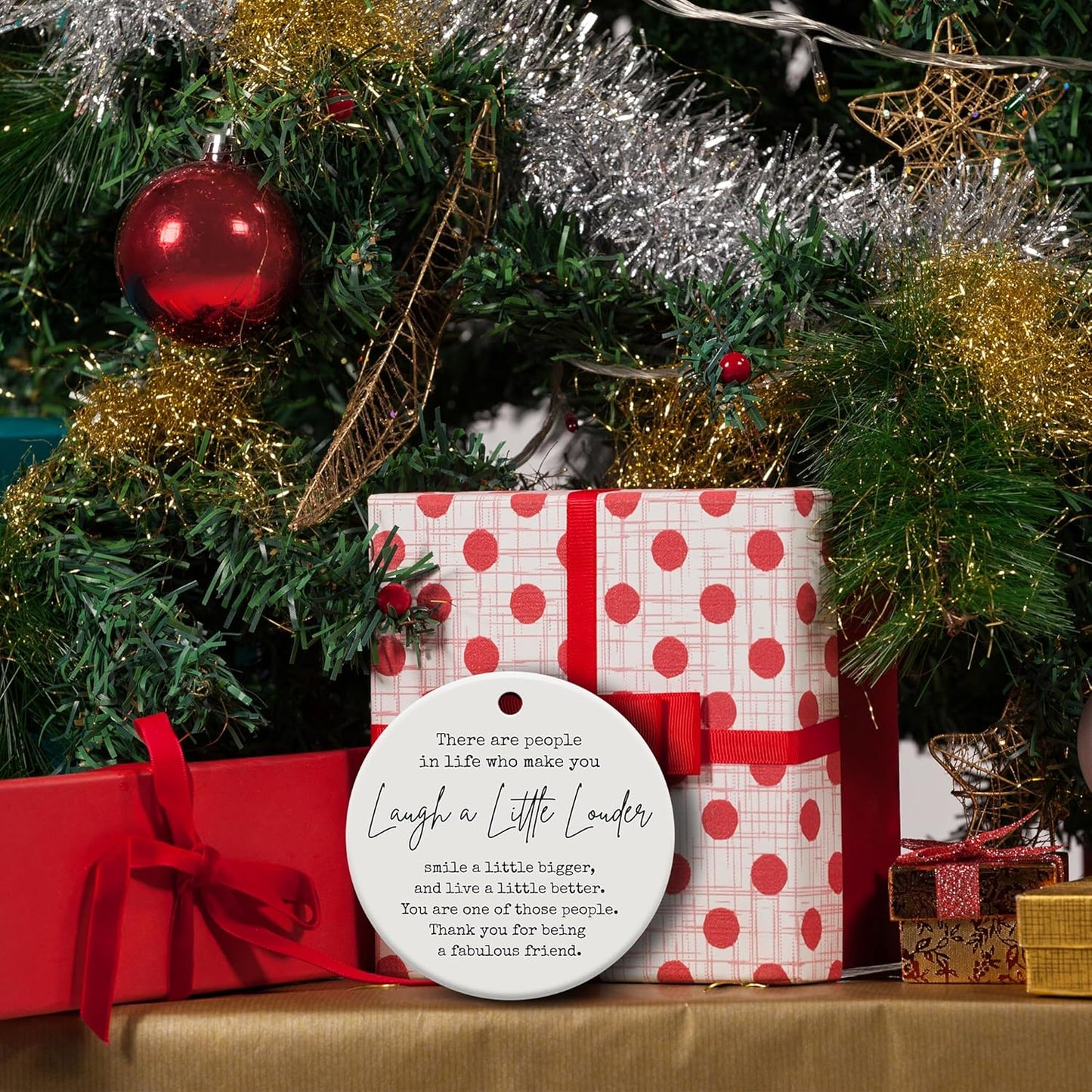 Friendship Gifts for Women, Best Friend, Funny, Work Besties, Sister, Friend Ornaments for Women, Ceramic Christmas Ornaments