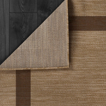 CAMILSON Outdoor Rug 6x9 - Modern Outside Rugs for Patios Porches Waterproof Durable Washable Non-Shedding, Easy-to-Clean Indoor Outdoor Area Carpet (6 x 9, Bordered - Jute)