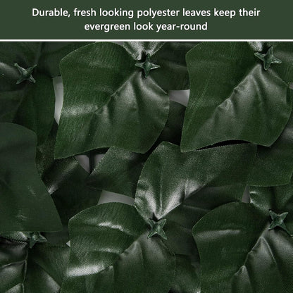 Faux Ivy Privacy Fence Screen Outdoor Expandable Artificial Greenery Roll Fake Hedge Wall Patio Green Plastic Leaf Plant Vine Grass Panels Gate Covering for Garden Yard Balcony (98.4 X 39.4 in)