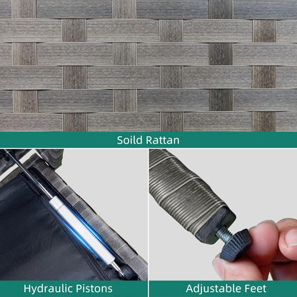 YITAHOME 230 Gal Outdoor Storage Box, XXL All-Weather Wicker Deck Box for Patio Furniture, Cushions, Pool Accessories and Garden Tools - Grey