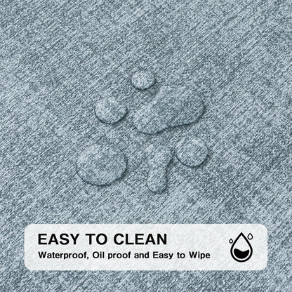 Chrysameld Vinyl Placemats Set of 4 - Faux Leather 100% Waterproof Oil-Proof Wipeable PU Place Mats, Heat Resistant Anti Slip Reversible Table Mats for Indoor & Outdoor Use,(17×12Inch, Sky Blue)