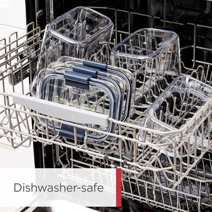 Rubbermaid Brilliance BPA-Free Food Storage Containers with Lids Airtight Kitchen and Pantry Organization Set Includes 3 Containers and Scoops Clear 16 cups