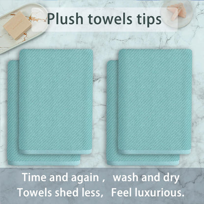 Luxury Bath Towels, 4PC Large 30" x 56" - 100% Cotton | Quick Dry | Hotel Quality | Thick | Soft | Absorbent, Lightweight Bath Towels, Shower Towel for Bathroom, Towel Gift Set, Aqua Teal