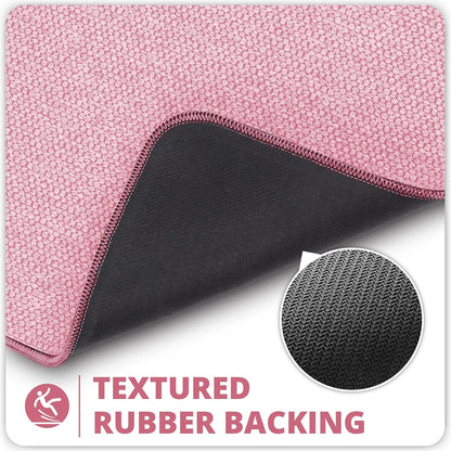 Bath Mat,Ultra Thin Bathroom Rugs,Rubber Bath Mats for Bathroom,No Slip Bath Rugs,Quick Dry,Machine Washable,Low Pile,Absorbent,Shower Outside,Sink,Home Decor Accessories.Pink,2'x3'(24x36inch)