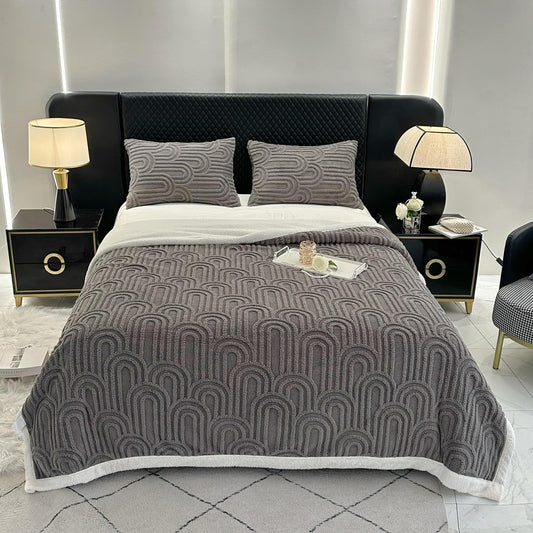 UKELER Sherpa Fleece Blanket 60 × 80 inch, Ultra Soft Twin Size Throw Blanket for All Season, Cozy Plush Arch Blankets for Bed Couch Sofa Office Camping, Dark Grey