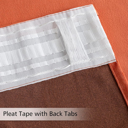 MIULEE Fall Burnt Orange Velvet Curtains 108 Inches Long 2 Panels - Back Tab and Pleated Luxury Window Curtains for Bedroom Living Room Blackout Thermal Insulated Soft Drapes Terracotta Rust Decor