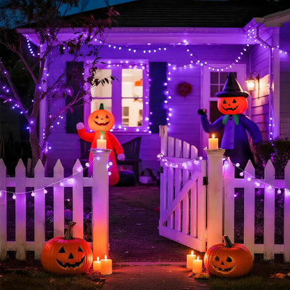 JMEXSUSS Purple Halloween Lights Indoor, Connectable 100 LED Globe String Lights Plug in with Remote, 33ft 8 Modes Purple String Lights Outdoor for Bedroom Room Party Halloween Decor