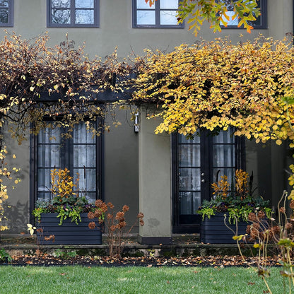 Crescent Garden TruDrop Self Watering Slat Medium Rectangular Planter Box for All-Weather - Outdoor Deck Box Planter for Flowers and Herbs, 36'' x 17'' x 17''H (Shadow)