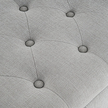 Furniliving 51” Bedroom Bench, End of Bed Bench with Button-Tufted Large Upholstered Storage Bench Ottoman Linen Window Benches with Storage Shoe Cabinet, for Bedroom, Entryway, Closet, Grey