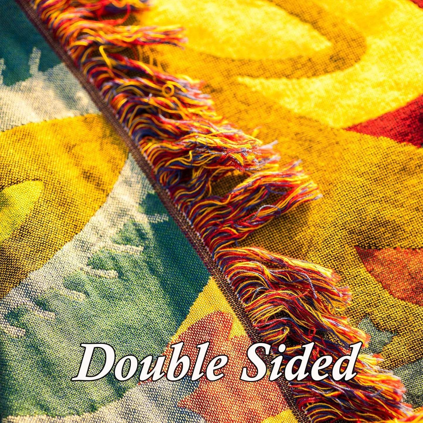 Snycler Boho Throw Blanket for Bed, 100% Organic Cotton Muslin Soft Throw-Yellow Boho Floral Farmhouse Rustic Spring Summer Fall Decor Blanket for Couch Sofa Quilt and Gift, 80" x 90"