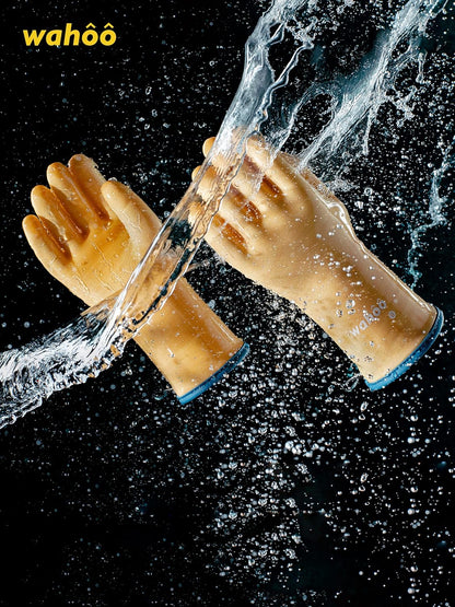 LANON Protection Wahoo Liquid Silicone Smoker Oven Gloves, Food-Contact Grade, Heat Resistant Gloves for Cooking, Grilling, Baking, Yellow, L/9