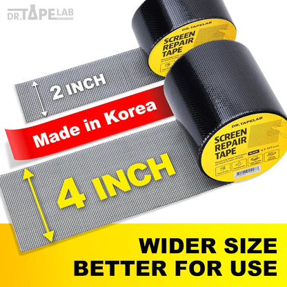 Black Window Screen Repair Tape, 2 in X 8.5 FT, Screen Repair Kit for Windows or Doors, Strong Adhesive Patch Kit Fiberglass Mesh Tape