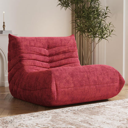 Bean Bag Chair, Fireside Chair Bean Bag Sofa Large Bean Bag Chair for Adults, Bean Bag Chairs for Teens with High Density Comfortable Foam, Memory Foam Bean Bag for Living Room, Bedroom (Red)