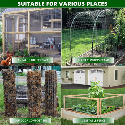 Welded Wire Fence, 25ft(L) x 36inch(H) Garden Fence for Dog, 2 Inch x 3 Inch 16GA Fencing for Chicken, PVC Coated Anti-Rust Roll Metal Wire Mesh Fence for Yard Vegetable, Black