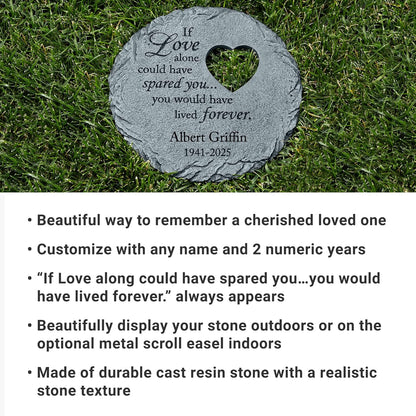 Let's Make Memories Personalized Memorial Stone - Sympathy Garden Marker - Durable, Weather-Resistant Cast Resin - Engraved with Your Loved One's Name - Personalized Condolences - 12" Diameter