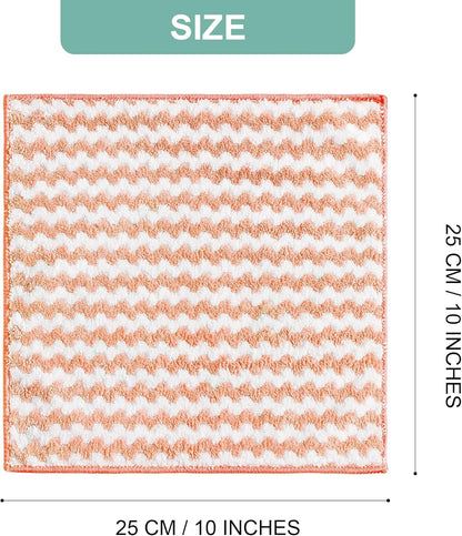 JOYMOOP Microfiber Cleaning Cloth, 5 PCS Kitchen Towels(10" x 10"), Absorbent Streak Free Lint Cleaning Cloths, Reusable and Washable Dish Rags with 12" and 10" Lazy Susan Organizer