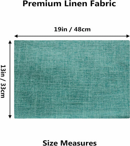 Home Brilliant Teal Placemats Set of 8 Heat Resistant Dining Table Place Mats for Kitchen Table Washable Cloth Placemat, 13 x 19 inches, Peacock