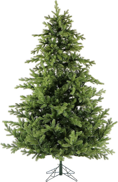 Fraser Hill Farm 12-Ft. Foxtail Pine Artificial Christmas Tree with Stand and No Lights, Unlit Foldable Fake Tree with Realistic Foliage for Home Decoration