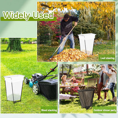 Gisafai 2 Pieces Metal Leaf Bag Holder Stand Portable Trash Bag Holder Frame Outdoor Holds 30-45 Gallons for Garden Garbage Lawn Yard Camping Leaves