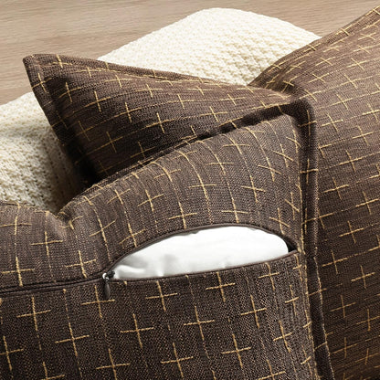 ZWJD Pillow Covers 22x22 Set of 2 Soft Polyester Textured Pillow Covers with Stylish Flange Edge Cozy Farmhouse Throw Pillows for Couch Bed Sofa Living Room