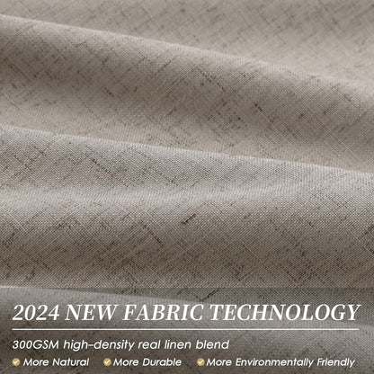 108 Inch Black Out Curtains 2 Panels Set Back Tab Thermal Insulated Natural Linen Textured Blackout Curtains Noise Reducing Dark Taupe Neutral Living Room Darkening Window Drapes Pleated 52x108