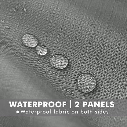 HolidayIdeas 4 Panels Linen Outdoor Curtains for Patio Waterproof Curtains 95 Inch Length-Indoor/Outdoor Curtains Weatherproof, Privacy for Pergola, Porch, Gazebo-110 Wide x 95" Long Light Grey