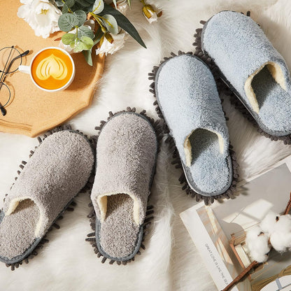 Jecery 2 Pair Microfiber Slippers Floor Cleaning Chenille Mop Slippers Base Board Cleaner Household Cleaning Tools for Wood Floor Dust Dirt Tool Supplies