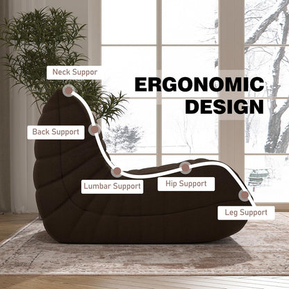 Bean Bag Chair, Memory Foam Bean Bag Sofa Large Bean Bag Chair for Adults, Bean Bag Chairs for Teens with High Density Comfortable Foam, Bean Bag for Living Room, Bedroom (Coffee)