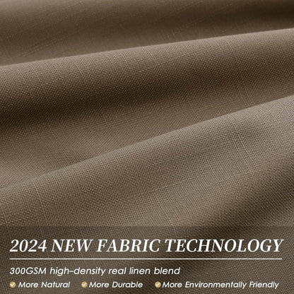 BOODII Linen Blackout Curtains for Bedroom 72 Inch Length 2 Panels Set Room Darkening Curtains Dark Brown Black Out Curtain Neutral Thermal Insulated Living Room Nursery Drapes Back Tab 52x72