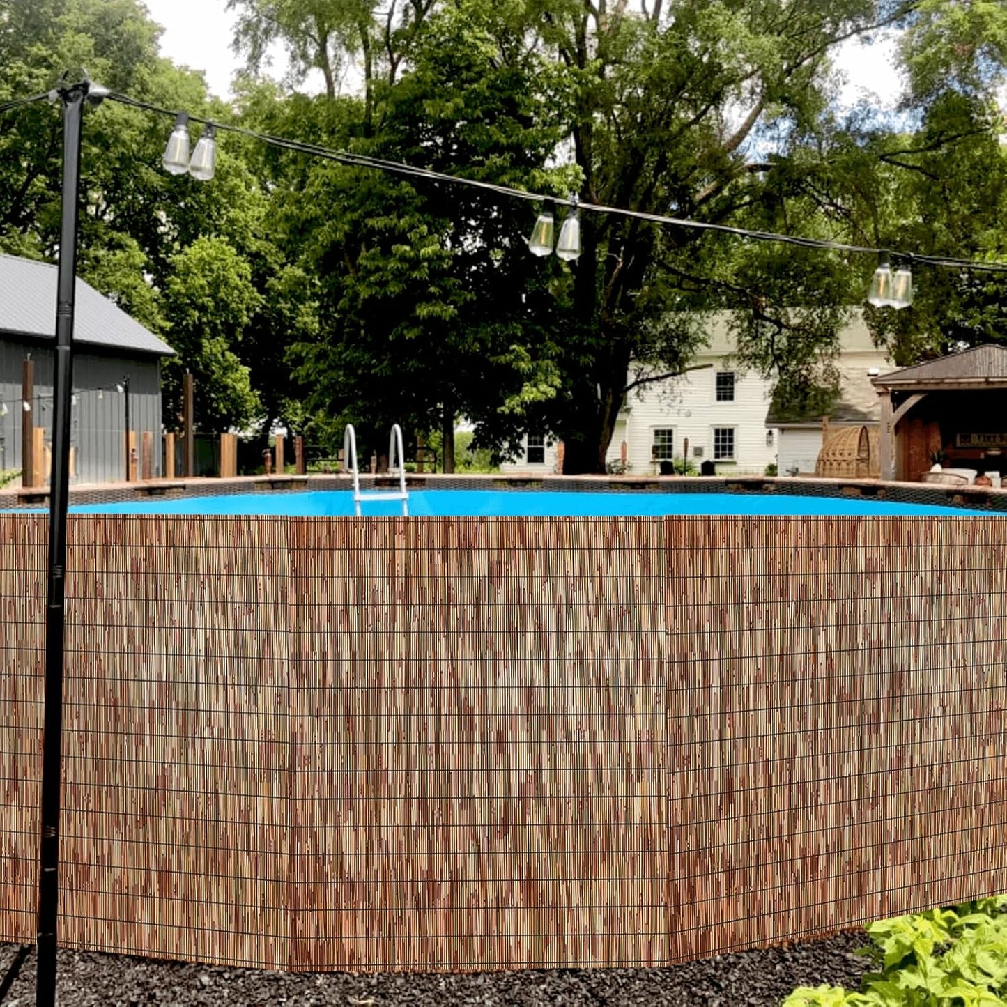 Bamboo Reed Fencing, Light Russet Bamboo Fence Rolls 6ft High, Decorative Privacy Screen Reed Curtains for Patio Balcony Garden Backyard Outdoor, 6 x 16 FT (2 Pcs)