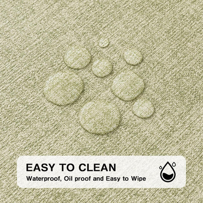 Chrysameld Vinyl Placemats Set of 8 - Faux Leather 100% Waterproof Oil-Proof Wipeable PU Place Mats, Heat Resistant Anti Slip Reversible Table Mats for Indoor & Outdoor Use,(17×12Inch, Sage Green)