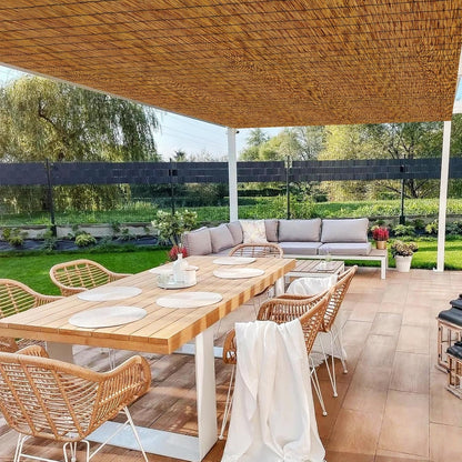 Reed Fencing Rolls,Patio Privacy Screen,Decorative Bamboo Fence Rolls for Patio Balcony Garden Backyard Outdoor,6x16FT(2Pcs)