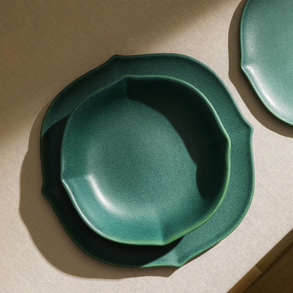 Stone Lain Baskerville 12-Piece Dinnerware Set Stoneware, Green