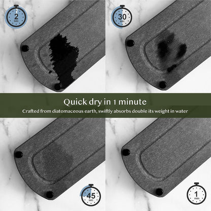 2PCS Instant Dry Sink Caddy Organizer, Fast Drying Sponge and Soap Dispenser Holder for Kitchen and Bathroom Countertop, Stainless Steel Feet, and Non Slip Bottom Dark Gray