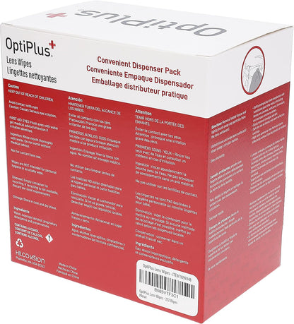 OptiPlus Eyeglass Lens Wipes l Pre-Moistened l Cleaning Wipes for Glasses, Computer & Laptops Screens, Smart Phones, Optical Lens, Goggles, and Watch Screen l Quick-Dry & Scratch-Free | 252 Count