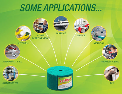 Green Scrubbing Pad Roll 19ft Economy Size Medium Duty Abrasive Scrub Sponge Scouring Pads 19ft x 6in x 0.3in (6m x 15cm x 8mm) Scrubby Tough Stains Cleaning Pans Dishes Stoves Bathroom Sinks Grills