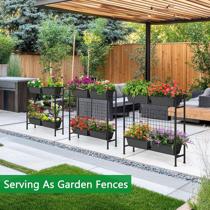 Raised Garden Beds with Legs Elevated Garden Planter Boxes with Trellis Raised Flower Boxes Patio Balcony Herb Garden Planter Beds Outdoor for Flowers Vegetables, Gray